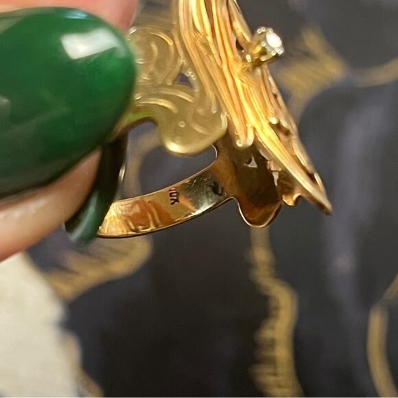 Estate 10k Gold and Diamond Large Personalized MICHELLE Name Ring D2 - Picture 7 of 9